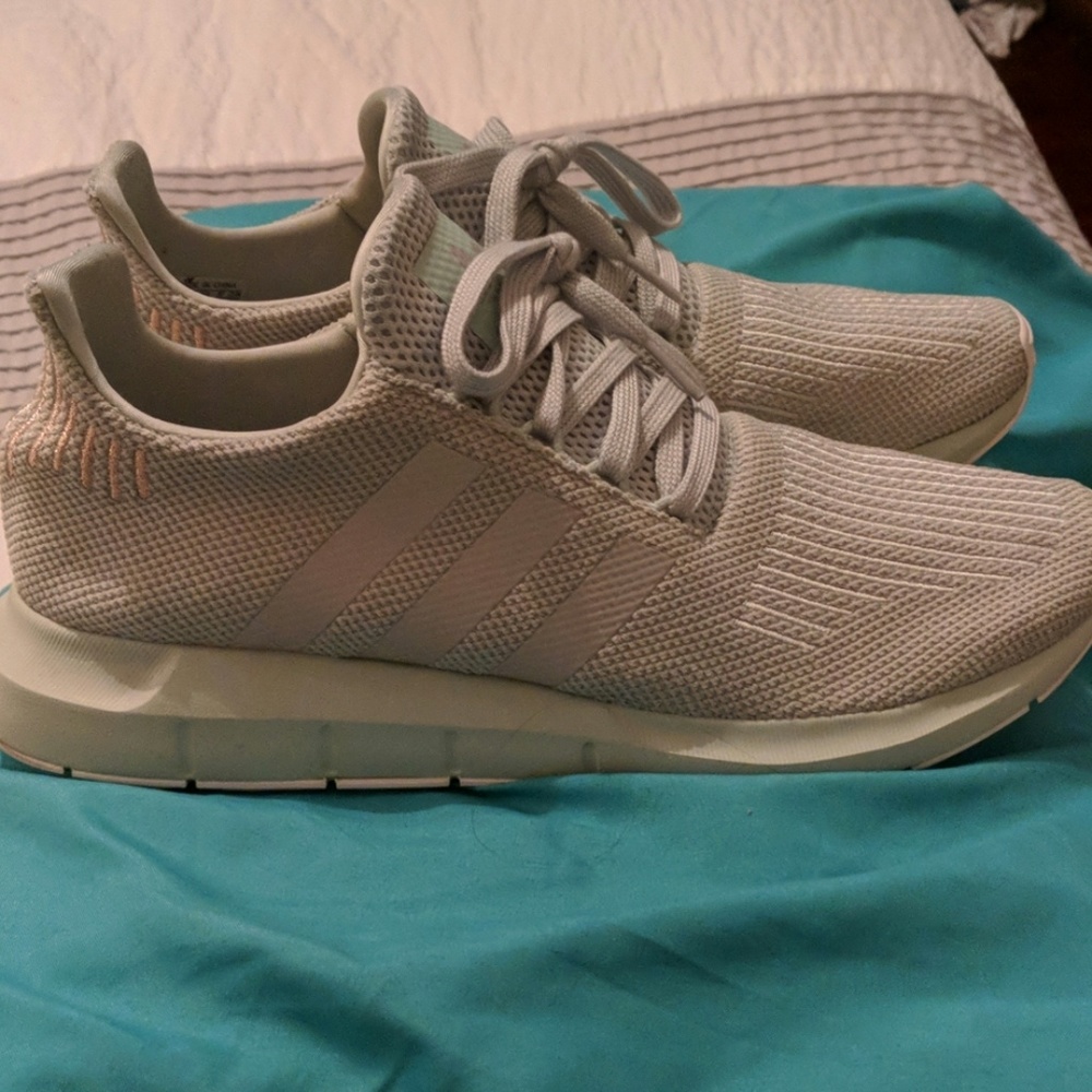 Teal Adidas swift run